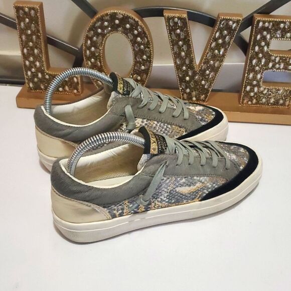 Vintage Havana Womens Spot On Calf Hair Snake Lace Up Gray Sneakers Sz 6.5 - Picture 7 of 12